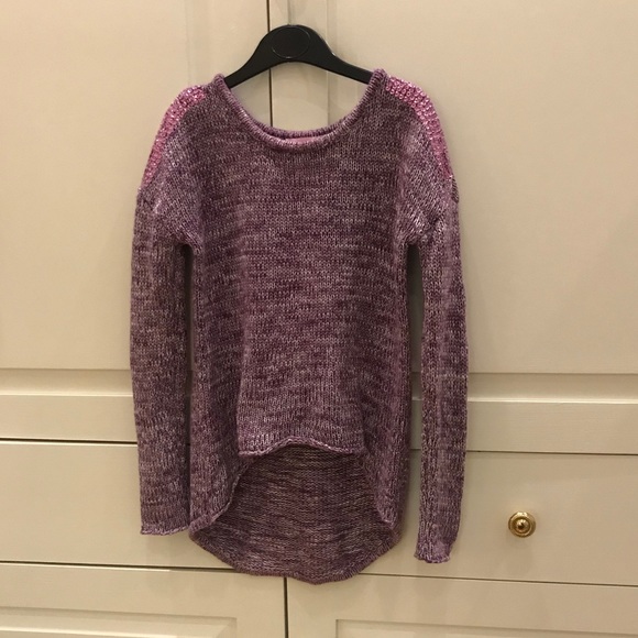 Design History Girls Purple High-Low Sweater S - Picture 3 of 4